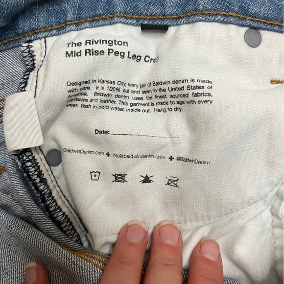 Baldwin The Rivington Mid Rise Peg Leg Crop Jean 29 - Picture 8 of 11